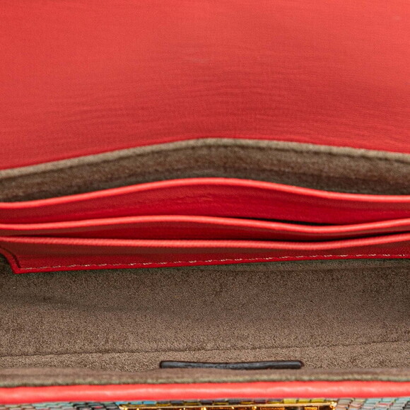 Fendi Mamma Bucket Shoulder Bag Pink Multicolored Raffia Leather - Picture 6 of 9